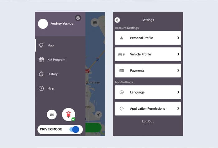 Rooda application interface, screen 2