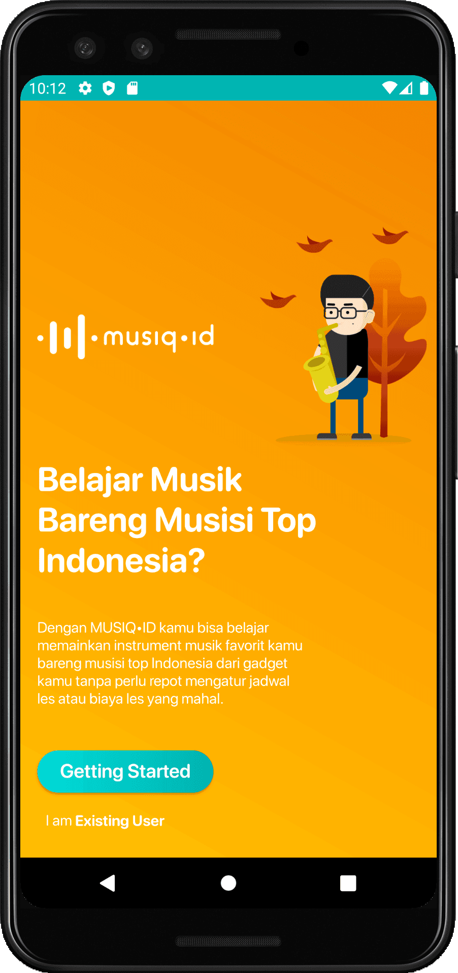 Musiq ID application interface, screen 1